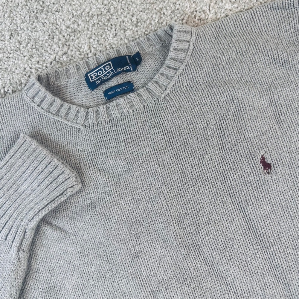 Polo Ralph Lauren Sweater Mens Large Cotton Knit Crewneck Pony Logo Old Money